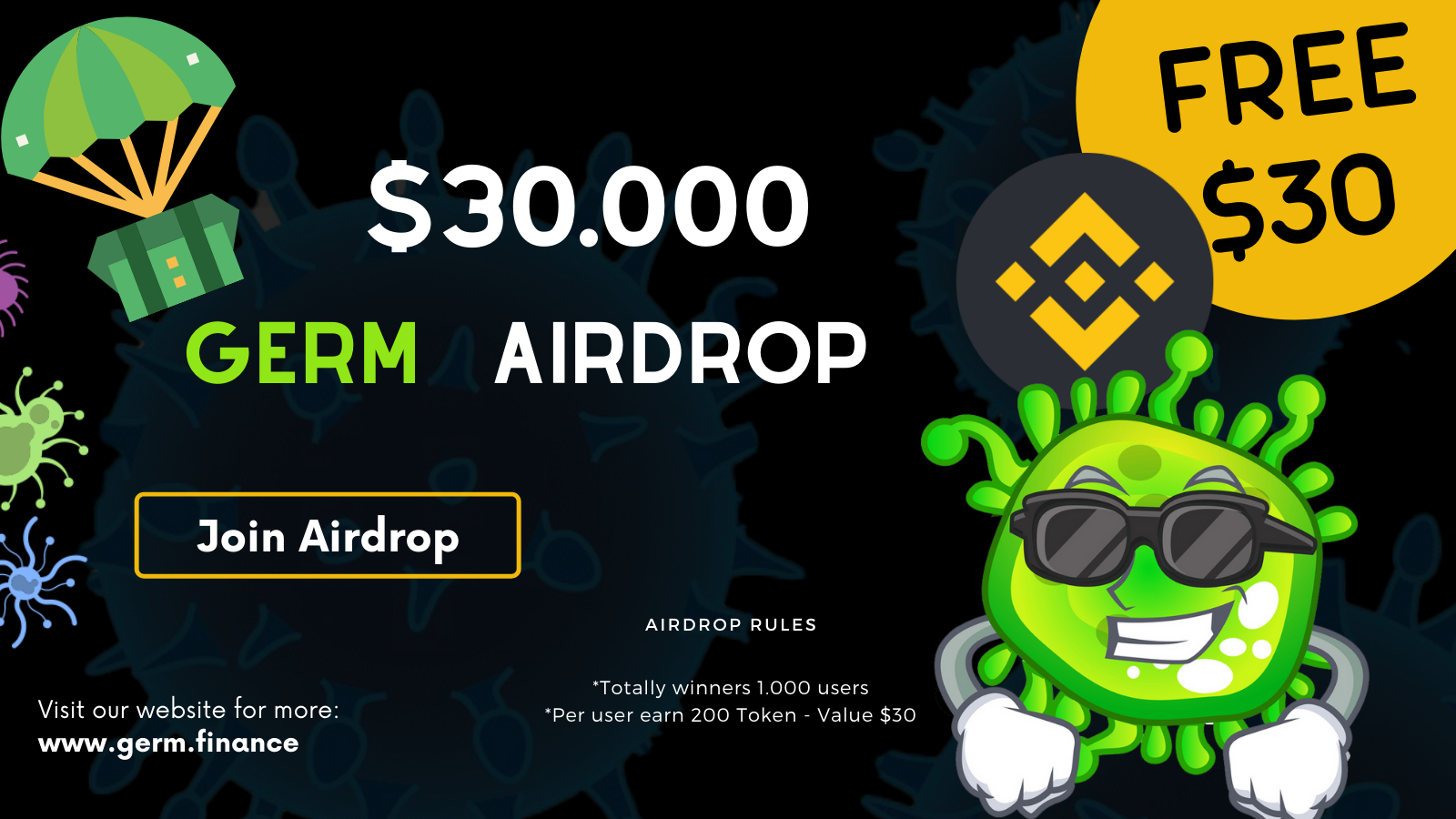 FREE GERM Airdrop Coins In Germ Finance Crypto Airdrop!